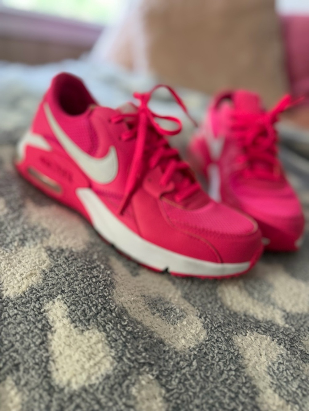 Nike Women's Pink Trainer Sneakers with White Swoosh